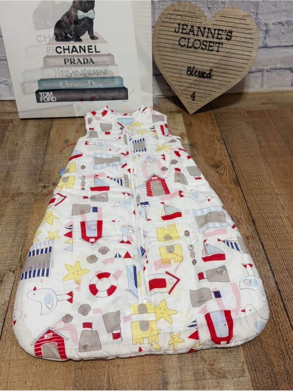 Grobag Original Baby Sleeping Bag 0-6 Months 2.5 TOG Nautical Beach Hut Seagull
